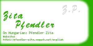 zita pfendler business card